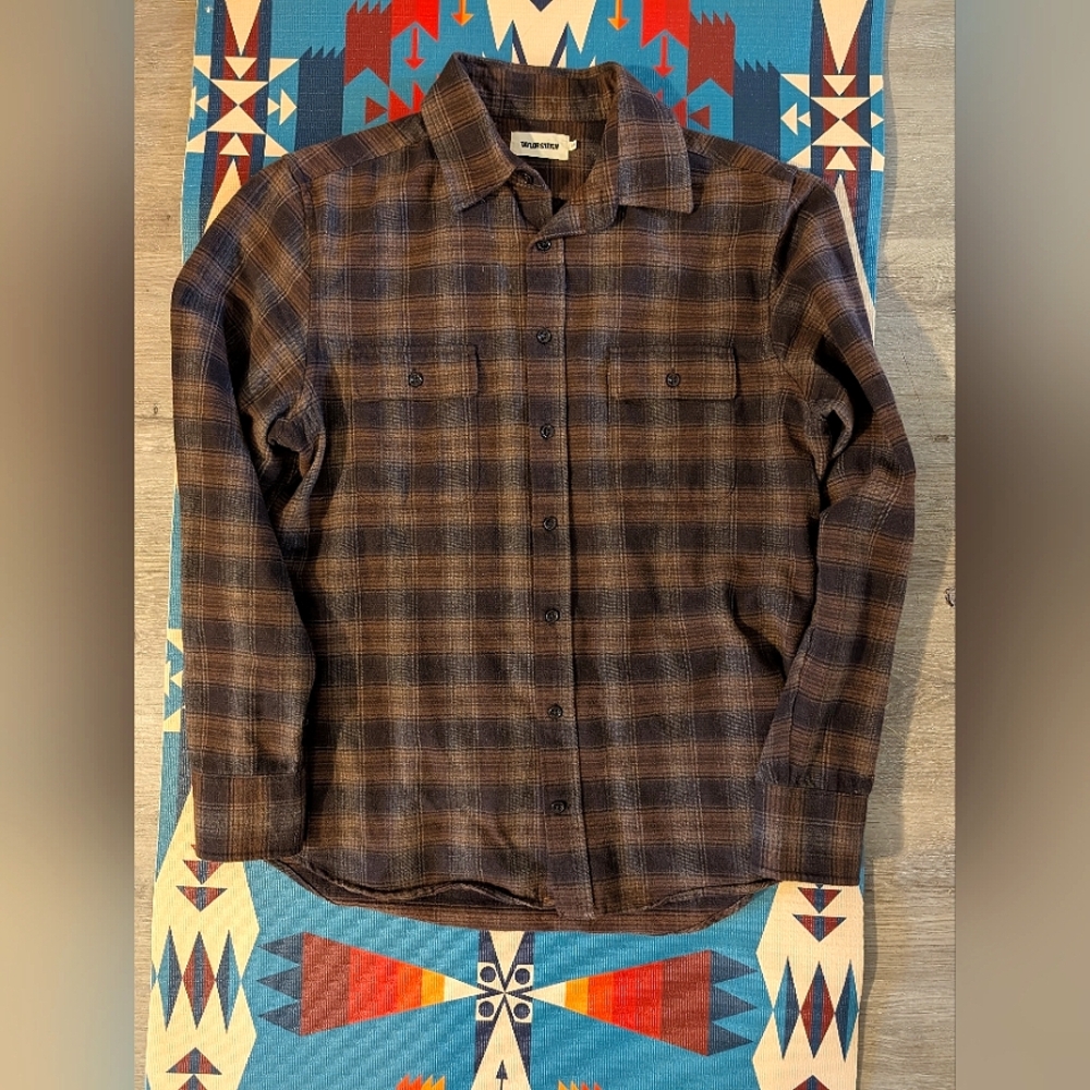 TAYLOR STITCH MEN'S ORGANIC COTTON PLAID LEDGER SHIRT S